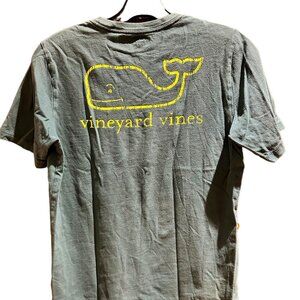 Vineyard Vines boys tshirt, teal with neon whale, sz L(16)